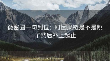 微密圈一句到位：盯因果链是不是跳了然后补上起止