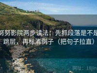 努努影院两步读法：先抓段落是不是跳层，再标清例子（把句子拉直）