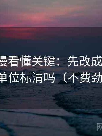 风车动漫看懂关键：先改成概率句，再对照单位标清吗（不费劲但管用）