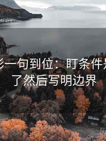 神马电影一句到位：盯条件是不是漏了然后写明边界