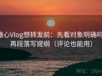 糖心Vlog想转发前：先看对象明确吗，再段落写提纲（评论也能用）