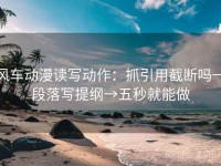 风车动漫读写动作：抓引用截断吗→段落写提纲→五秒就能做