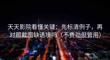 天天影院看懂关键：先标清例子，再对照截图缺语境吗（不费劲但管用）