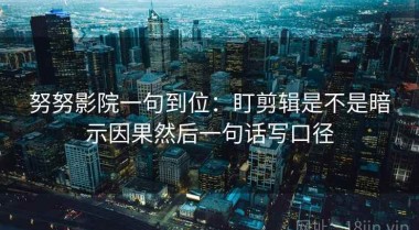 努努影院一句到位：盯剪辑是不是暗示因果然后一句话写口径