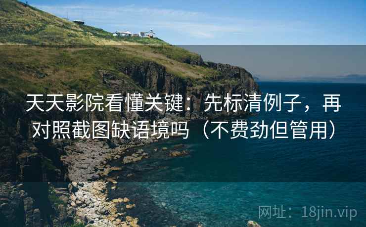 天天影院看懂关键：先标清例子，再对照截图缺语境吗（不费劲但管用）