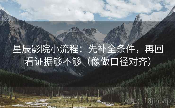 星辰影院小流程:先补全条件,再回看证据够不够(像做口径对齐) 星辰影院小流程:先补全条件,再回看证据够不够(像做口径对齐)