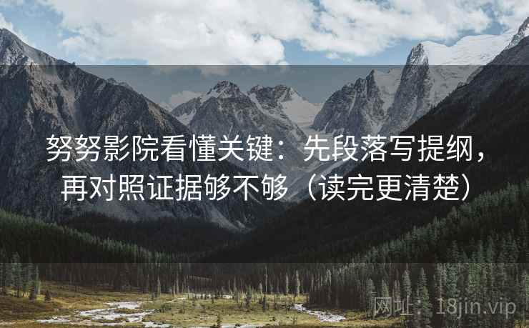 努努影院看懂关键：先段落写提纲，再对照证据够不够（读完更清楚）