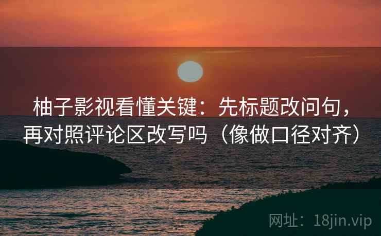 柚子影视看懂关键:先标题改问句,再对照评论区改写吗(像做口径对齐) 柚子影视看懂关键:先标题改问句,再对照评论区改写吗(像做口径对齐)